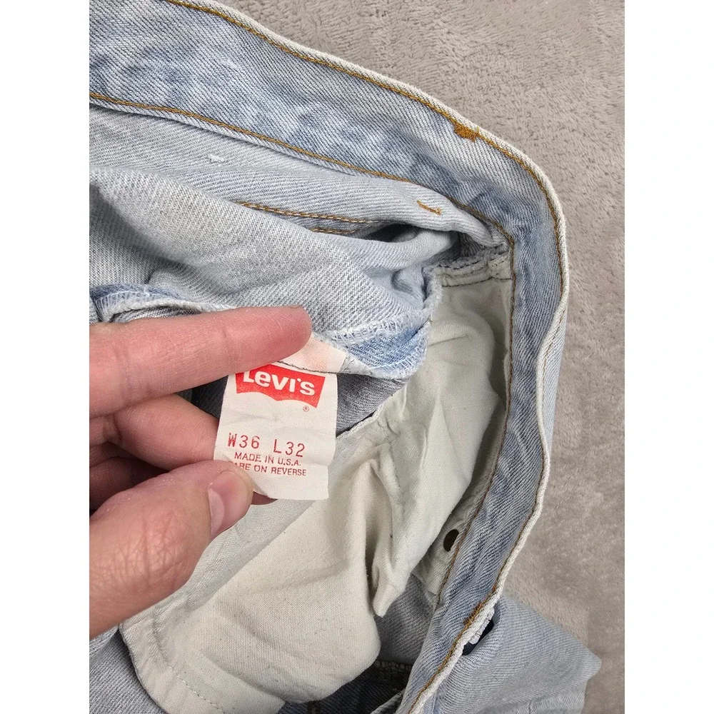 Vintage Levi's 501 Button Fly Jeans Mens 36x32 Fit 34x31 Blue Made In USA 80s